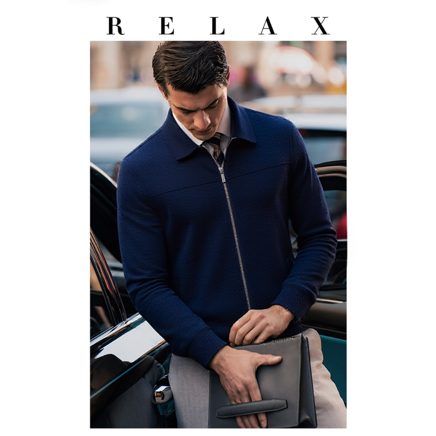 GuLots 2025秋冬新款男士欧码夹克毛衣开衫男拉链商务休闲外套男