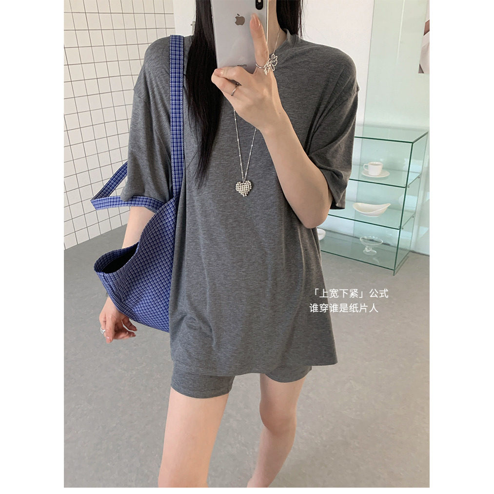 松霏春夏美式BF风·轻呼吸柔感舒适随性慵懒天丝莱赛尔家居套装女