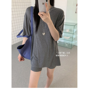 松霏春夏美式BF风·轻呼吸柔感舒适随性慵懒天丝莱赛尔家居套装女