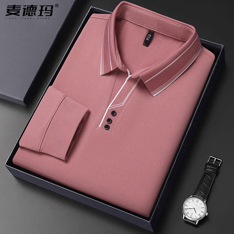 商务休闲高端名牌V领polo杉男