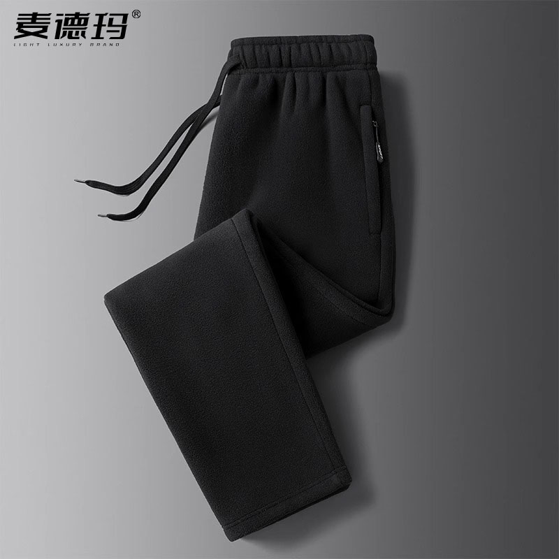 春秋季摇粒绒宽松直筒加大码