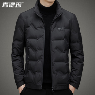 轻薄羽绒服男短款2026新款立领时尚休闲保暖秋冬黑色潮流外套男装