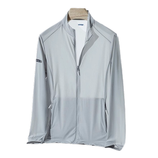 大码防晒衣男无帽夏季速干轻薄弹力外套立领钓鱼佬户外透气皮肤衣