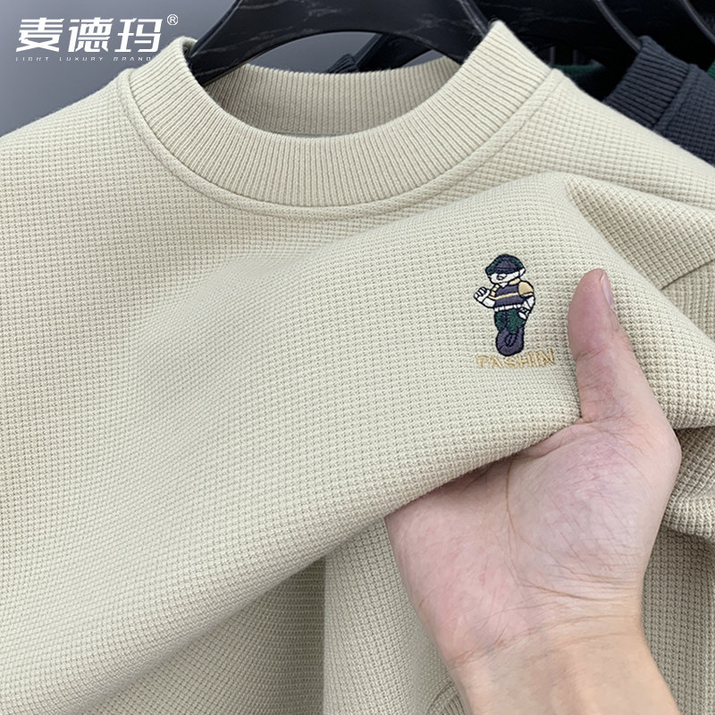 男士卫衣冬季加绒加厚圆领一体绒