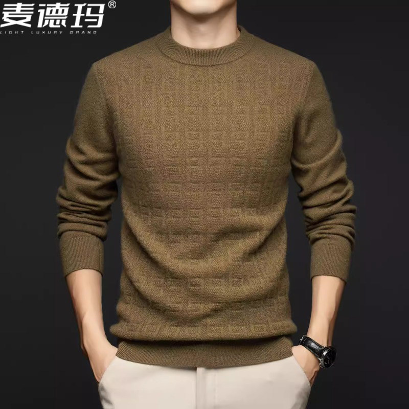 圆领休闲打底衫男装保暖羊绒衫