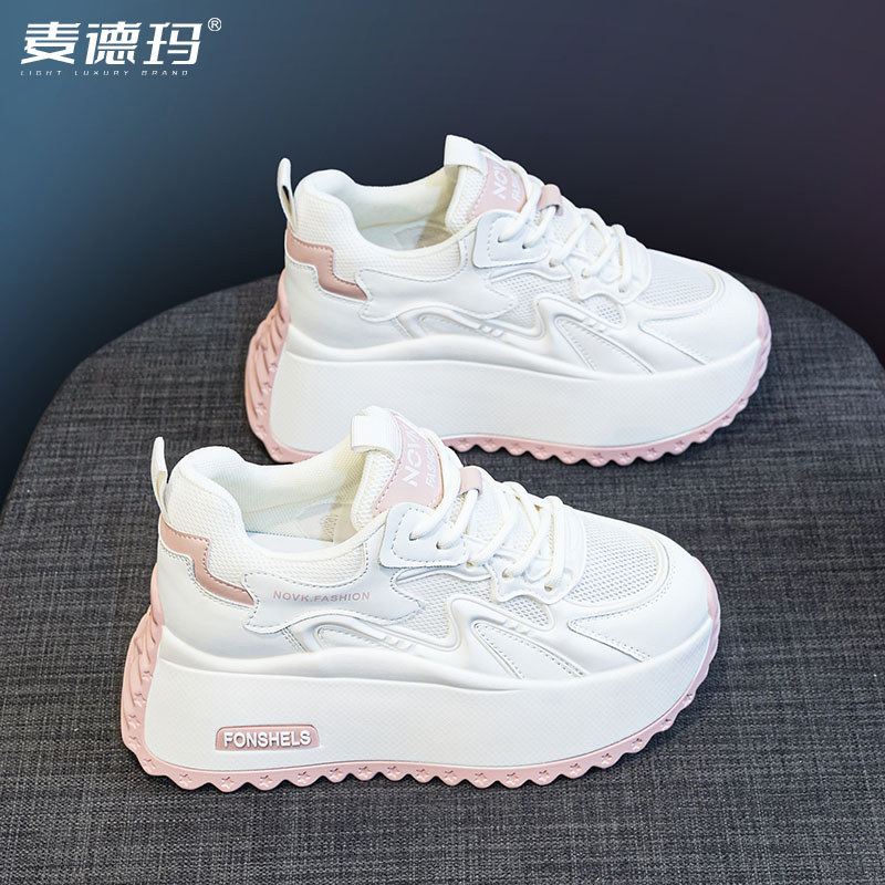 网面内增高8cm厚底老爹鞋女款