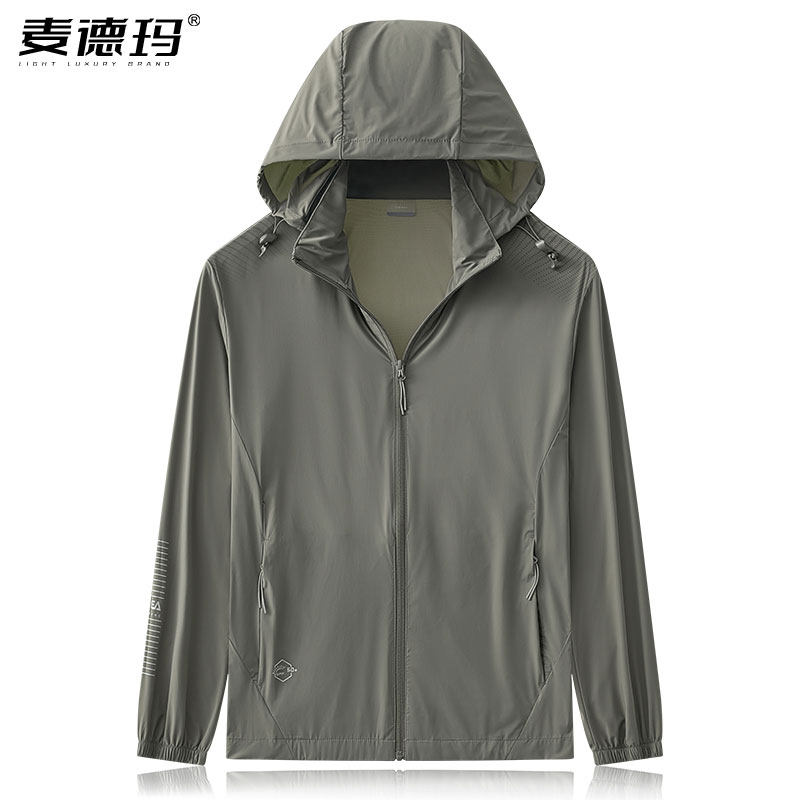 防晒衣男夏季2024新款薄款透气防紫外线宽松大码弹力中老年外套