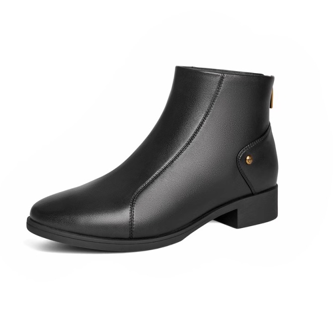 森达女鞋软面百搭休闲短靴