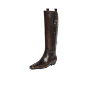 复古铆钉皮扣方头高筒西部骑士靴女BR252DG4 新款 36码 妙丽冬季