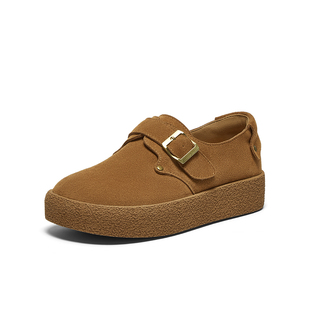 厚底女单鞋 简约户外勃肯鞋 百思图2025春季 BG122AM5 博主推荐