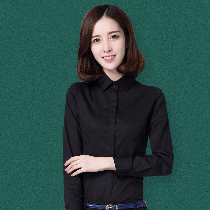 春秋雅戈尔长袖衬衫女销售工作服正装上班职业装银行4S店免烫衬衣