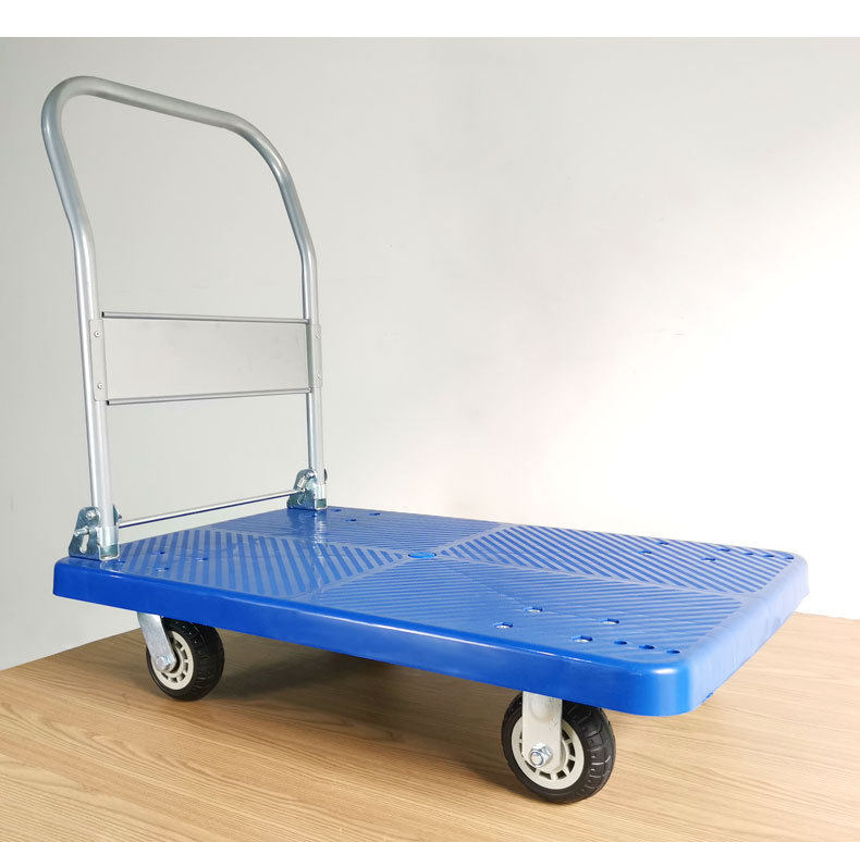 物流手推车折叠拉货车 仓库四轮加厚搬运车小推车静音平板手推车