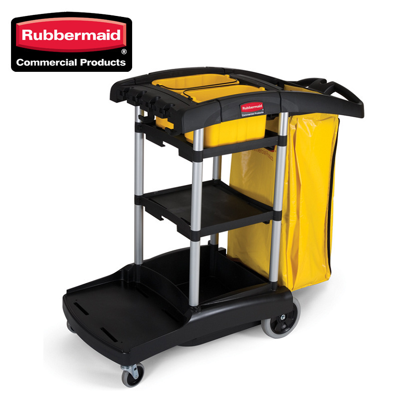 Rubbermaid乐柏美大容量清洁推车酒店客房商场清洁工具车FG9T7200