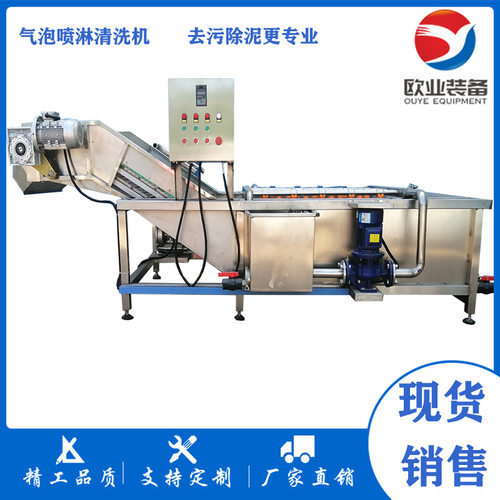 食品加工商用大产量果蔬气泡清洗机净菜加工配套流水线苹果清洗机