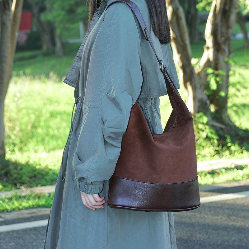 2026新款水桶包高级感小众单肩包撞色款小包包可调节肩带托特包,箱包皮具/热销女包/男包,水桶包,淘宝优惠券,粉丝福利购,淘宝优惠卷