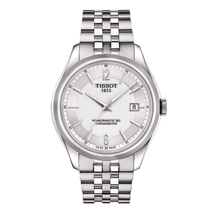 瑞士天梭手表宝环系列简约商务日历天文台钢带自动机械男士腕表