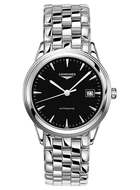 浪琴手表男军旗系列瑞士男士黑色简约自动机械男表L4.974.4.52.6