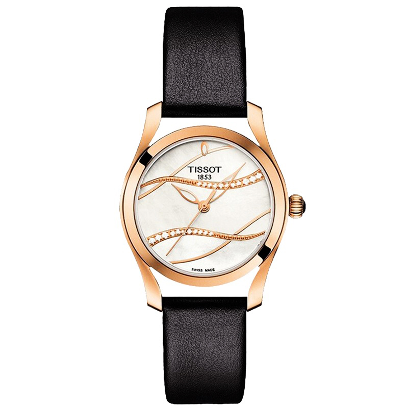 天梭时尚石英镀金女表