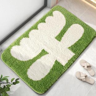 卫生间脚垫家用浴室进门门垫吸水防滑垫子植绒地毯超细纤维脚垫子
