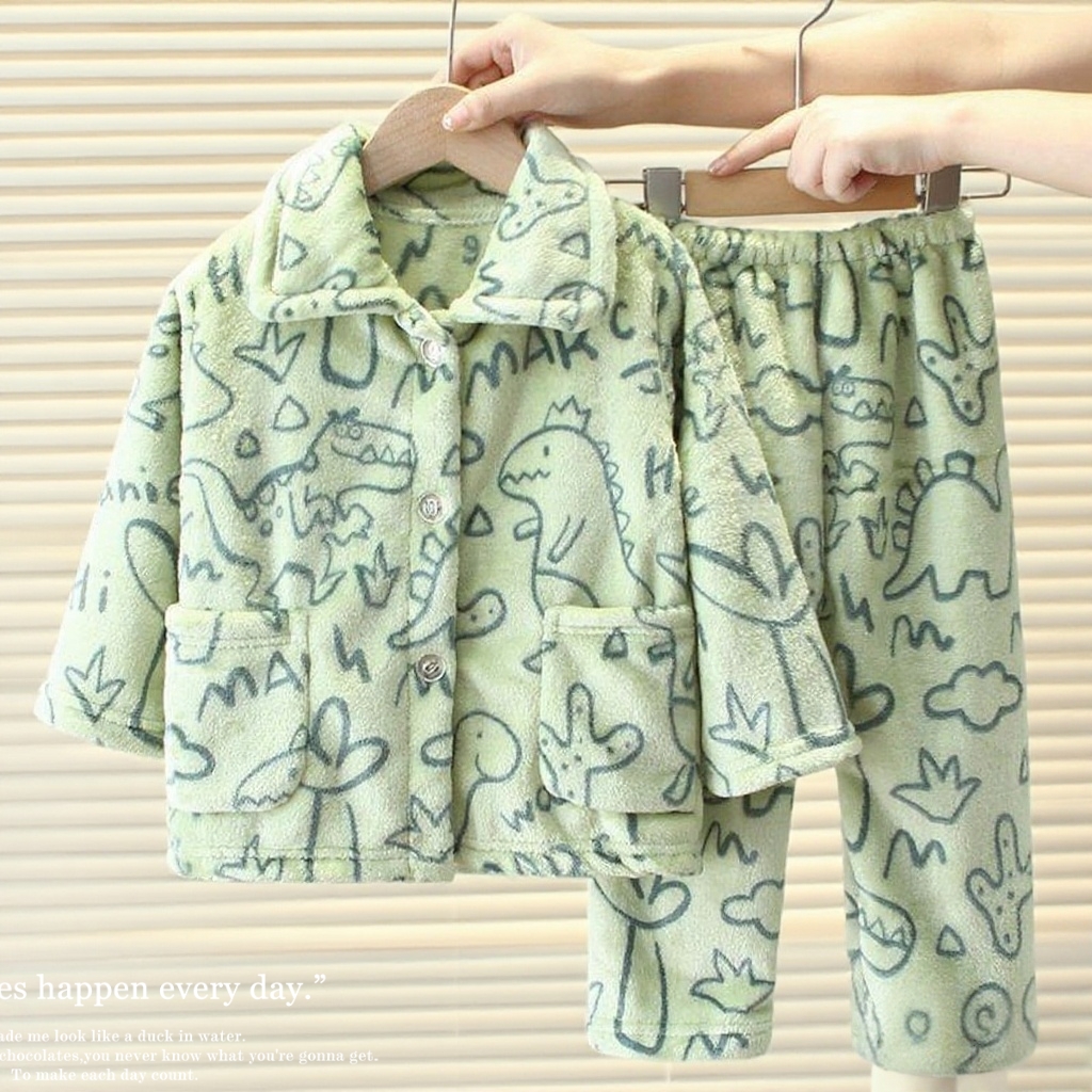 秋冬季长袖加厚珊瑚绒法兰绒家居