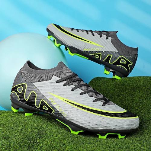 刺客新款15FG针织足球鞋气垫长钉