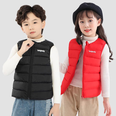 小黄鸭布咚秋冬儿童羽绒棉马甲潮
