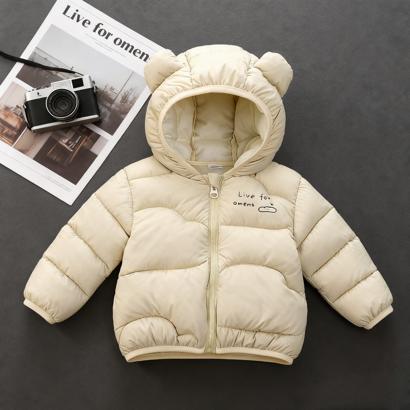 儿童加厚短款羽绒面包服棉服连帽