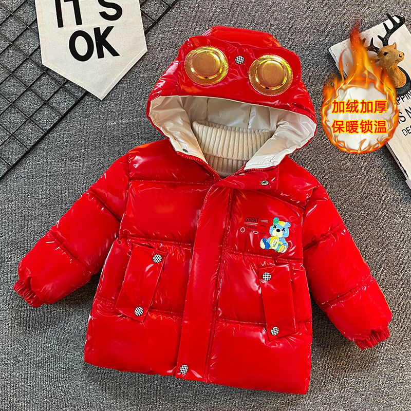 男童冬装棉衣儿童免洗加绒棉袄潮