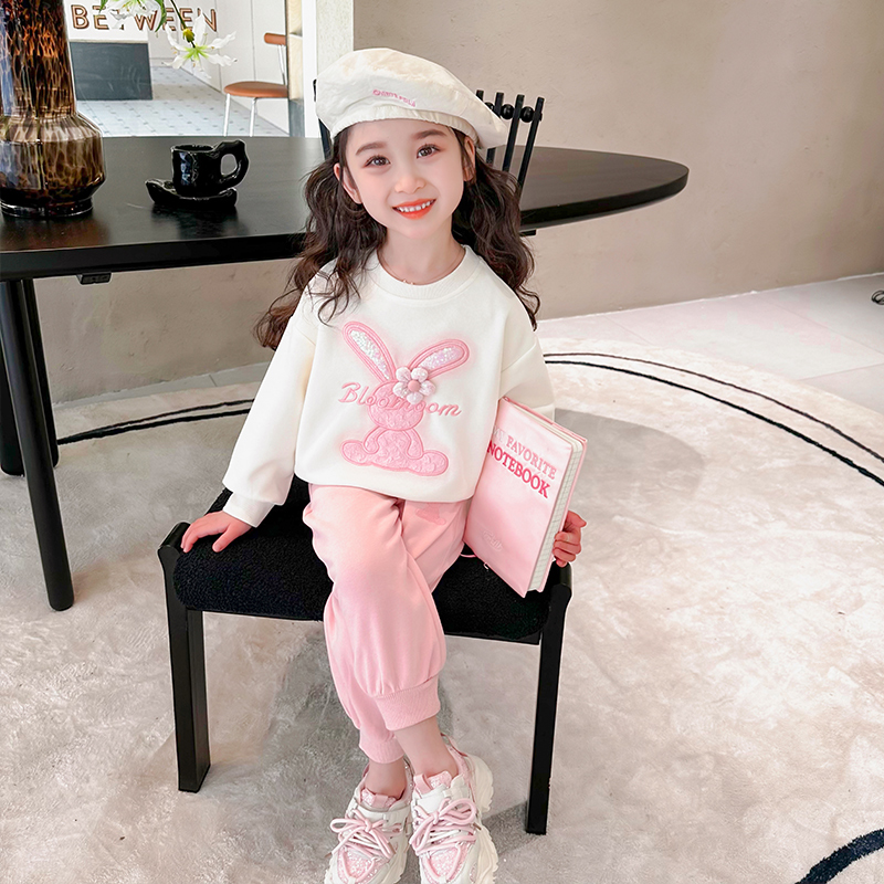 韩版秋季卫衣套装儿童洋气卡通潮