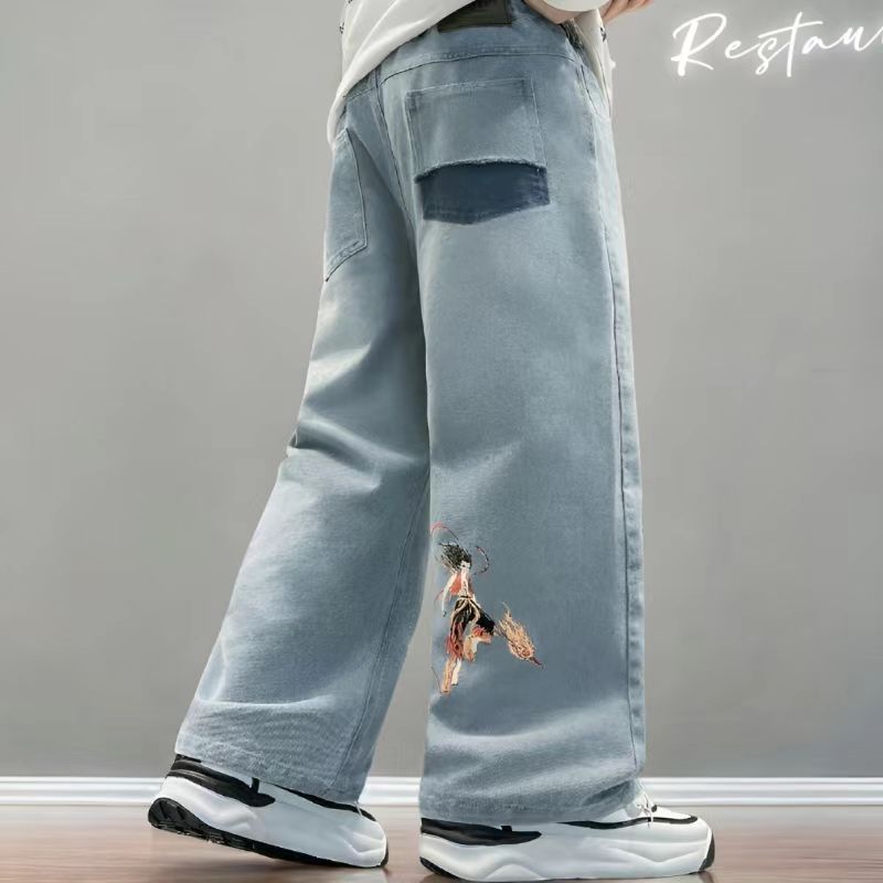 小黄鸭布咚哪吒敖丙男童牛仔裤