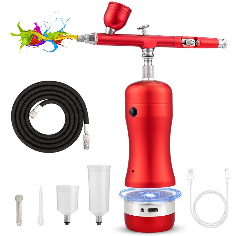 亚马逊自动停启可接管充电式电动喷笔气泵套装喷枪模型喷漆上色新