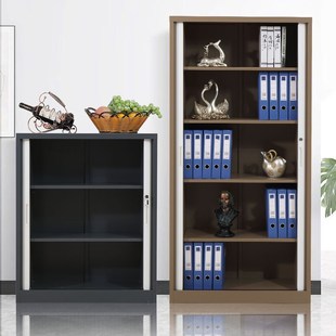 卷帘门柜推拉式办公室文件资料档案柜子家用带锁储物收纳柜卷门柜