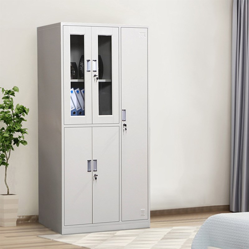 钢制办公更衣室5五门玻璃铁皮衣柜资料柜更衣柜员工柜