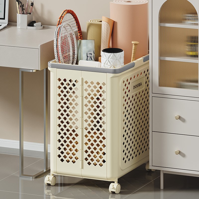 家用客厅卧室小推车健身器材收纳架多功能夹缝置物架瑜伽收纳筐