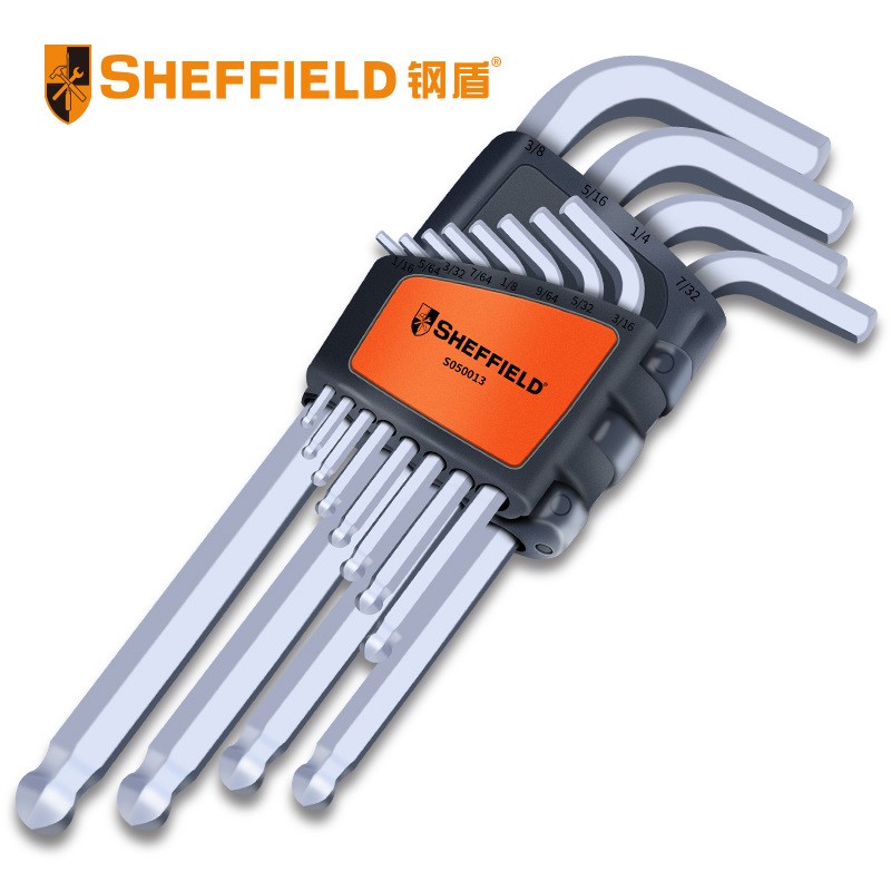 (SHEFFIELD)S050013内六角扳手12件套英制加长球头内六角扳手