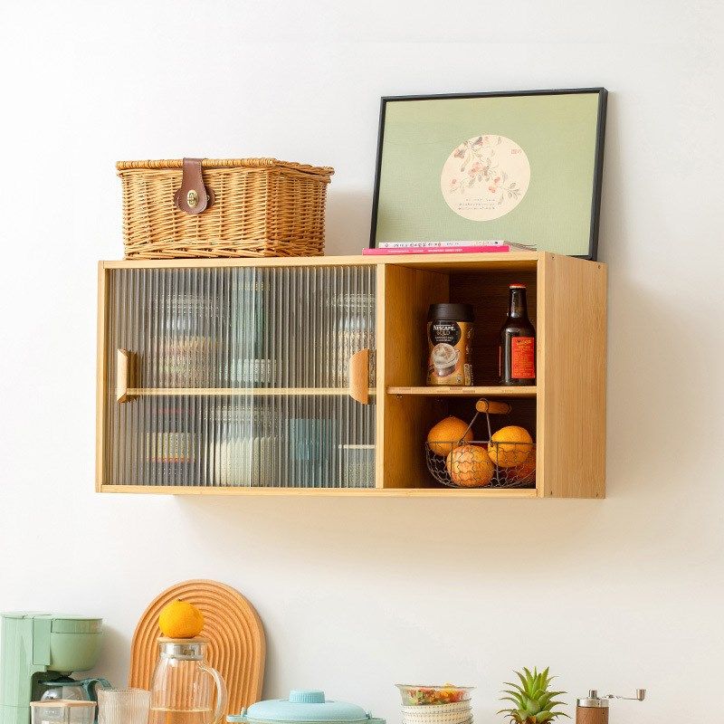 日式桌面餐边柜厨房家用碗柜小型玻璃茶水柜水杯收纳储物柜新款