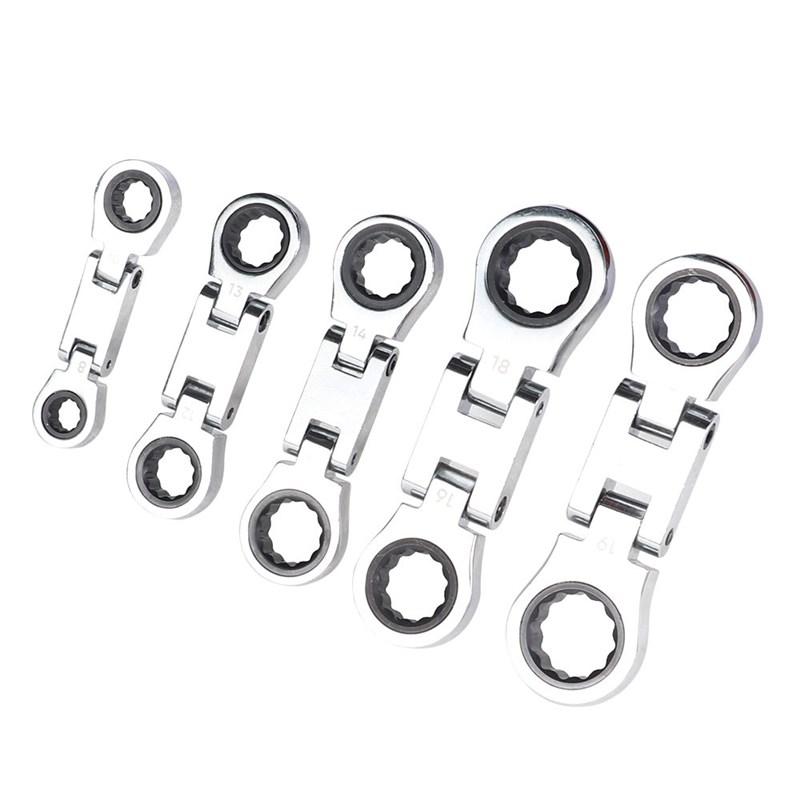 5件套活动头棘轮扳手组套8*10-12*13-14*15-16*18-17*19mm