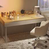 化妆桌卧室梳妆台小户型现代简约2023年新款 书桌化妆台一体电脑桌