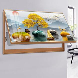 大尺寸电表箱装饰画遮挡箱横版轻奢现代简约配电箱电源开关盒挂画