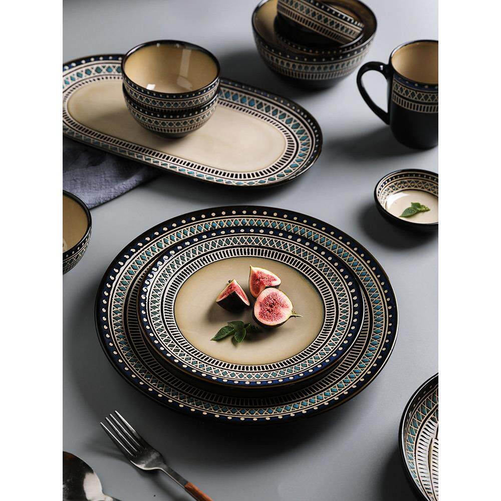 舍立碗盘套装家用陶瓷餐具欧洲高端豪华碗筷碗盘组合乔迁礼盒