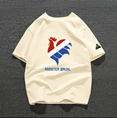 夏季 宽松圆领休闲百搭潮流半袖 T恤潮 t恤男士 法国公鸡100%纯棉短袖