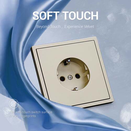 Soft Touch金色欧规插座欧标开关面板розеткa TUV Ce认证