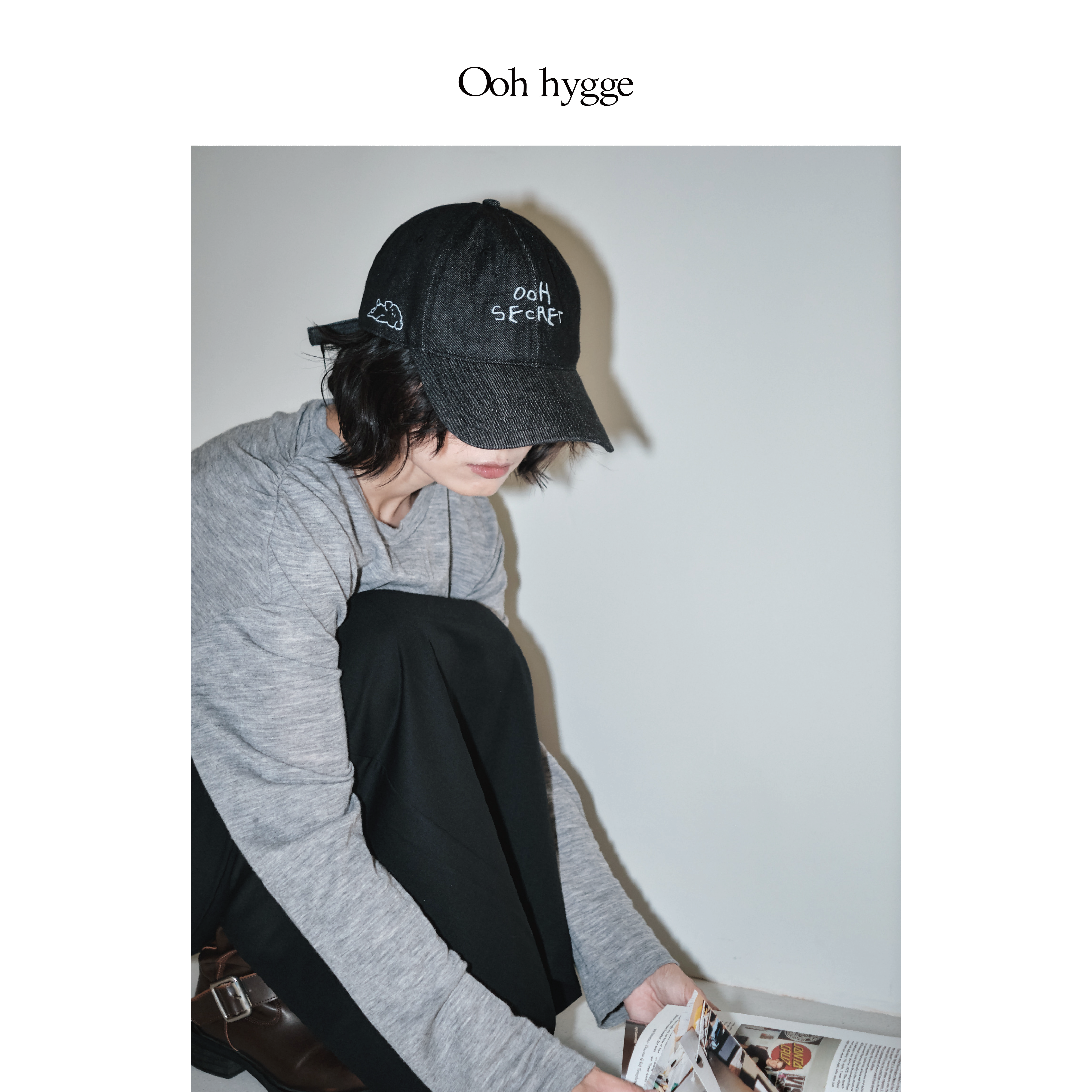 Oohhygge.美式软顶秘密小狗丹宁牛仔棒球帽情侣鸭舌帽刺绣遮阳帽