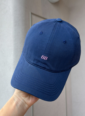 26新款清新版小字母BB纯棉软顶鸭舌帽子女TH家薄款防晒百搭棒球帽