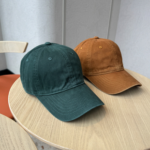 遮阳鸭舌帽男 百搭简约情侣四季 25新款 纯色光板水洗棒球帽子女韩版
