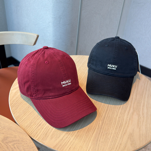 春季上新森莉简约字母刺绣鸭舌帽子女纯棉遮阳显脸小出游棒球帽男