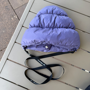 商场同款多功能帽子女护耳轻便可当提包日系秋冬羽绒棉套头堆堆帽