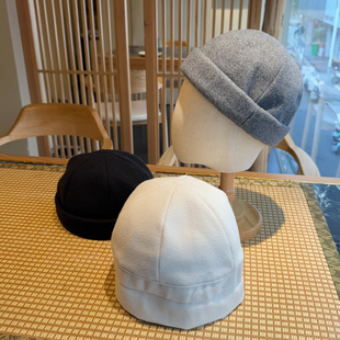 25秋冬新款毛呢韩版街头瓜皮帽子男女日系复古百搭保暖雅痞地主帽