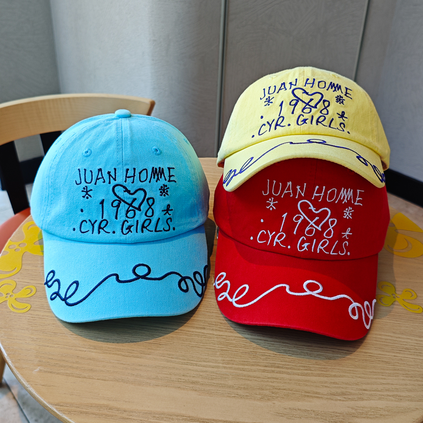 韩系小众爱心1968刺绣红色棒球帽