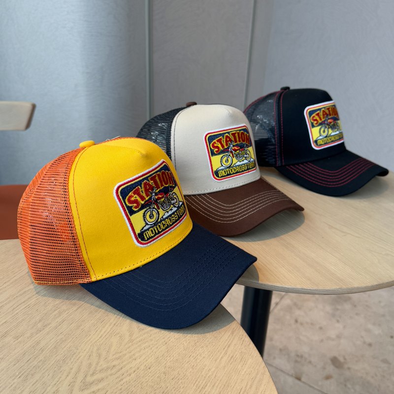 春夏卡车司机帽网眼透气硬顶棒球帽子女户外情侣街头潮牌鸭舌帽男